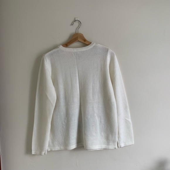 White Ugly Snowman & Gingerbread House Christmas Knit Sweater - Picture 2 of 8